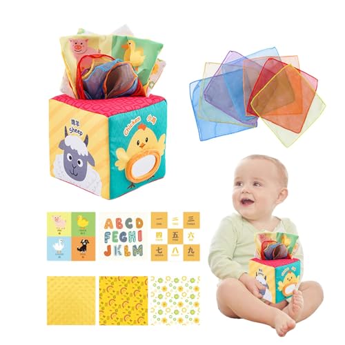 Taschentuchbox, Spielzeug aus Seidenpapier, sensorisches Seidenschal-Spielzeug aus Knitterpapier, Vorschulaktivitäten, Lernspielzeug, Entwicklungswerkzeug Taschentuchbox, Spielzeug aus Seidenpapier, sensorisches Seidenschal-Spielzeug aus Knitterpapier, Vorschulaktivitäten, Lernspielzeug, Entwicklungswerkzeug von Genérico