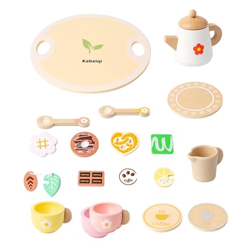 Tea Party Set für kleine Mädchen | Tee-Party-Set für kleine Kinder, luxuriöses Tee-Set aus Holz mit Tassen, Teller und Zubehör für Mädchen, exquisite Handarbeit Tea Party Set für kleine Mädchen | Tee-Party-Set für kleine Kinder, luxuriöses Tee-Set aus Holz mit Tassen, Teller und Zubehör für Mädchen, exquisite Handarbeit von Genérico