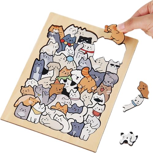 Tierpuzzle, Holzpuzzle für Kleinkinder, 50 Stück, Tierpuzzle aus Holz, Cartoon, frühes Lernen, Puzzle Tierpuzzle, Holzpuzzle für Kleinkinder, 50 Stück, Tierpuzzle aus Holz, Cartoon, frühes Lernen, Puzzle von Genérico