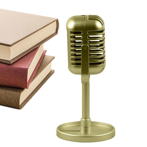 Tischdekoration mit Mikrofon - Retro-Mikrofonzubehör mit Halterung - Vintage-Utilien-Mikrofon, Tischdekoration für Bühne, gefälschtes Mikrofon für Geburtstagsparty Tischdekoration mit Mikrofon - Retro-Mikrofonzubehör mit Halterung - Vintage-Utilien-Mikrofon, Tischdekoration für Bühne, gefälschtes Mikrofon für Geburtstagsparty von Genérico