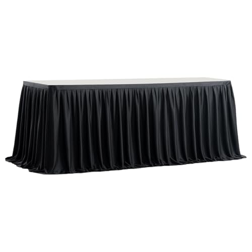 Tischrock - Plissee schwarz mit Rüschen | 1,8 m / 9 ft / 14 ft Elegant Desk Decory Zubehör für Party, Taufe, Bankett, Karneval, Hochzeit, Weihnachten, Abschlussfeier, Halloween, Babyparty Tischrock - Plissee schwarz mit Rüschen | 1,8 m / 9 ft / 14 ft Elegant Desk Decory Zubehör für Party, Taufe, Bankett, Karneval, Hochzeit, Weihnachten, Abschlussfeier, Halloween, Babyparty von Genérico