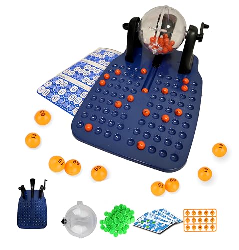 Tombola 48 Ordner mit drehbarem Kompass, Bingospiel, Lotto Tombola, Bingo, Lot mit Korb zum automatischen Angeln, 48 Ordner, Tombola mit automatischem Tombola-Rad von Generico