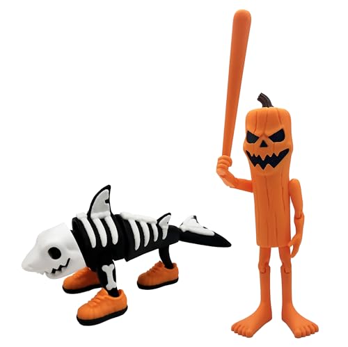 Tralala Scary Edition (15 cm) + Tung Sahur Halloween Edition (20 cm) - Packung mit 2 XL Brainrot-Figuren - Offizielle Kollektion Brainrot - Tralowen + Tung Tung Saur von Genérico