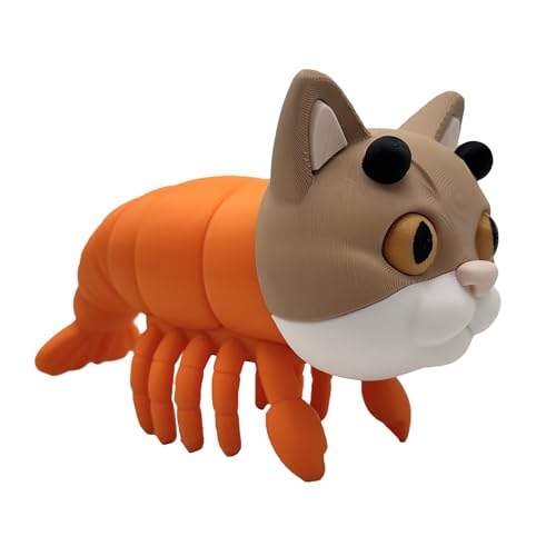 Trippi Troppi - Gelenkfigur XL Brainrot Italian Memes 14 x 8 cm - Gamba-Katze der Brain rot Memes Italian - Offizielle Kollektion Brainrot - Tripi Tropi Gamba Brainrot - Tung Tung, Cappuccino von Genérico