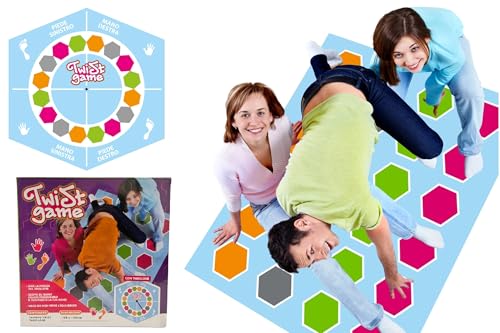 Twist Spiel für Kinder Jugendliche Erwachsene Twist Game Spiel mit Maxi Matte 160 x 130 cm und Tafel in Italienisch Twisting Game Spiel für Familien Lustige Geschicklichkeitsspiele für Kinder von Generico