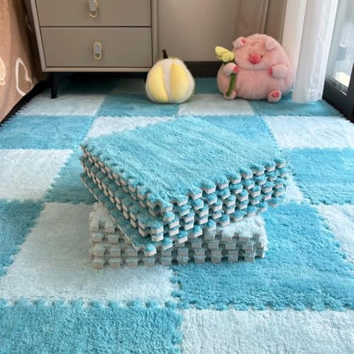 Verflochtene Bodenmatte aus Plüschschaum, 20 Stück für den Boden, quadratische ineinandergreifende Teppichfliesen, Puzzle-Schaumstoff-Bodenmatte Verflochtene Bodenmatte aus Plüschschaum, 20 Stück für den Boden, quadratische ineinandergreifende Teppichfliesen, Puzzle-Schaumstoff-Bodenmatte von Genérico