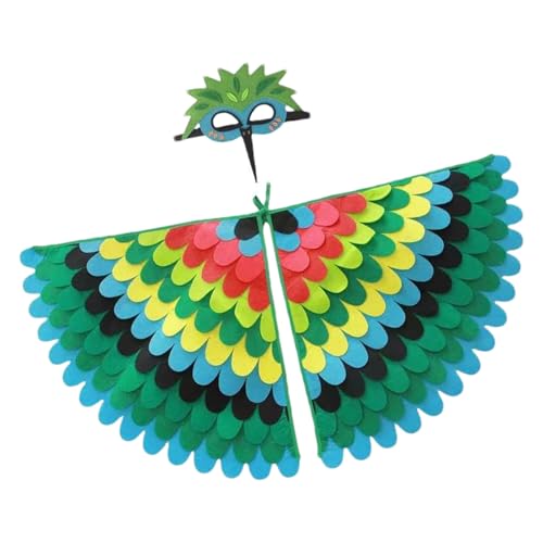 Vogelflügel für Kinder, Halloween-Kostüm, faltbarer Flügel mit Farbverlauf, winddicht, bunt, weiche Vogelflügel für Cosplay, bunte Vogelflügel Vogelflügel für Kinder, Halloween-Kostüm, faltbarer Flügel mit Farbverlauf, winddicht, bunt, weiche Vogelflügel für Cosplay, bunte Vogelflügel von Genérico