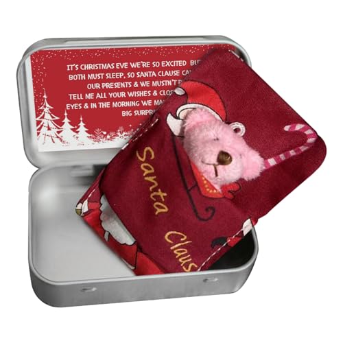 Weihnachten in einer | Mini Bär Pocket Plüsch Tier gefüllt | Tiny Bear in Box Gift Set mit Bettkarten | Süßes Spielzeug für Babyparty Geburtstag Urlaub Party von Genérico
