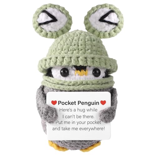 Weihnachts-Pinguinpuppe, gestrickt, lustig, mit positiver Karte, Weihnachts-Puppe mit Häkeltieren, lustige Positive Puppe, Pinguin- für Kinder, Männer Weihnachts-Pinguinpuppe, gestrickt, lustig, mit positiver Karte, Weihnachts-Puppe mit Häkeltieren, lustige Positive Puppe, Pinguin- für Kinder, Männer von Genérico