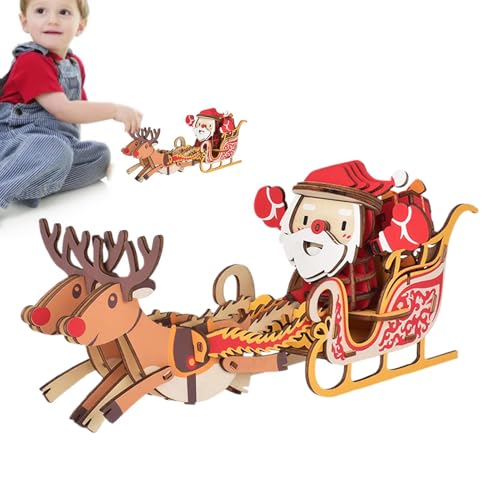 Weihnachtsstrampler aus Holz, Weihnachtsspielzeug, Weihnachtspuzzle aus Holz, Schlitten von Weihnachtsmann und Elch, Holzpuzzle-Set für Erwachsene Weihnachtsstrampler aus Holz, Weihnachtsspielzeug, Weihnachtspuzzle aus Holz, Schlitten von Weihnachtsmann und Elch, Holzpuzzle-Set für Erwachsene von Genérico