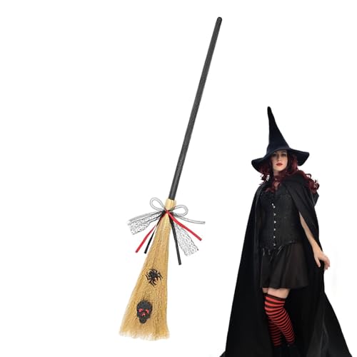Witch Broom - Halloween Broom - Kostüm Broom | Halloween Witch Broom mit abnehmbarem Griff Cosplay Witch Broomstickk Broom Prop mit realistischen Bristles Witches Broom für Halloween Kostüm Witch Broom - Halloween Broom - Kostüm Broom | Halloween Witch Broom mit abnehmbarem Griff Cosplay Witch Broomstickk Broom Prop mit realistischen Bristles Witches Broom für Halloween Kostüm von Genérico