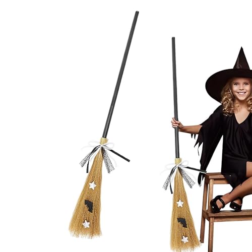 Witch Broom - Halloween Broom - Kostüm Broom | Halloween Witch Broom mit abnehmbarem Griff Cosplay Witch Broomstickk Broom Prop mit realistischen Bristles Witches Broom für Halloween Kostüm Witch Broom - Halloween Broom - Kostüm Broom | Halloween Witch Broom mit abnehmbarem Griff Cosplay Witch Broomstickk Broom Prop mit realistischen Bristles Witches Broom für Halloween Kostüm von Genérico