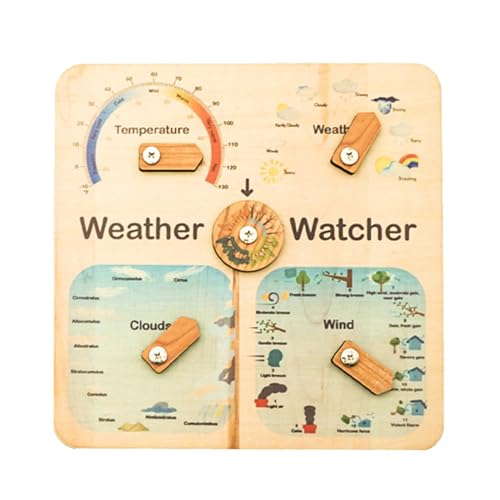 Wood Weather – Wetterbrett aus Holz, Lernspielzeug für Kognitive Tafel, Lernspielzeug für das tägliche Klima, Vorschul-Lernspielzeug für n von Genérico