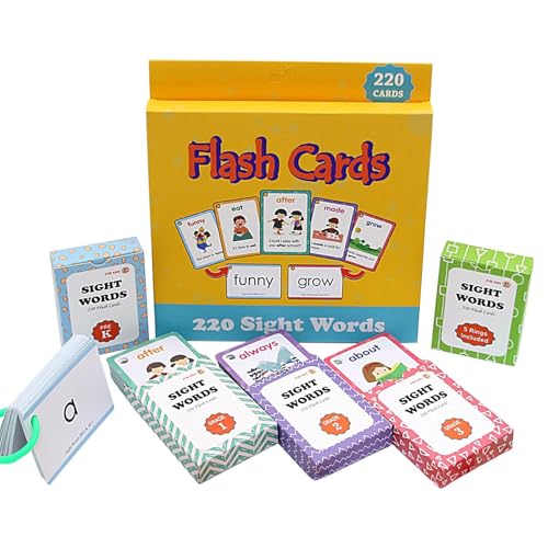 Wortansicht Flash Set | 220 wiederverwendbare Vokabelkarten | langlebige Lernwerkzeuge mit buntem Druck für das Lesen | Lernspiele ideal für die von Genérico