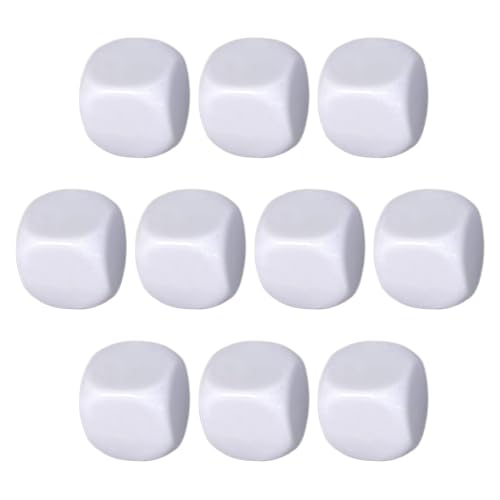 Würfel in Würfelform, 10 Würfel aus Acryl-Block, sechsseitiges Schreiben auf Würfeln für selbstklebende Zahlen, Bausteine zum Rechenzählen von Genérico