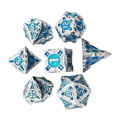 Würfelspiel aus Metall, Würfelspiele für Rollenspiele, vielseitiges Würfelset mit mehreren Gesichtern: große Würfel mit 7 tragbaren Spielen, buntes Würfelspiel für Treffen mit Freunden Würfelspiel aus Metall, Würfelspiele für Rollenspiele, vielseitiges Würfelset mit mehreren Gesichtern: große Würfel mit 7 tragbaren Spielen, buntes Würfelspiel für Treffen mit Freunden von Genérico