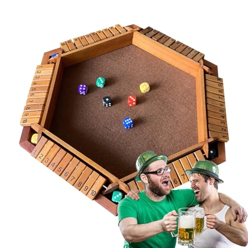 Würfelspiel in Box: Shut the Box Würfelspiel mit filzbeschichtetem Tablett | Digitales Spielspielzeug, das die Eltern-Kind-Interaktion , Denkfähigkeit trainiert von Genérico