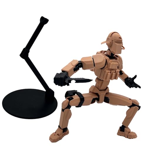 XL Dummy 13 Soldat Actionfigur, 28 cm, 30 Gelenkpunkte, mit Kampfzubehör und Ständer, Kollektion OPS 13 Special Operations Soldaten - Militärpuppe braun und schwarz von Genérico