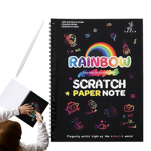 sscratch Buch für Kinder, magisches Doodle, umweltfreundliches Papier | Pad Cratch Malbücher, Malbuch für Kleinkinder | sicheres Kratzbuch für Kinder mit Bo von Genérico