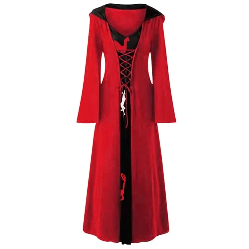 2025 Mittelalterliches Kleid für Damen, große Größe, Umhang mit Kapuze, Renaissance, viktorianisch, Steampunk, Gothic, Vintage, Kostüm, Damen, Verkleidung, Halloween, Cocktailkleid 2025 Mittelalterliches Kleid für Damen, große Größe, Umhang mit Kapuze, Renaissance, viktorianisch, Steampunk, Gothic, Vintage, Kostüm, Damen, Verkleidung, Halloween, Cocktailkleid von Générique