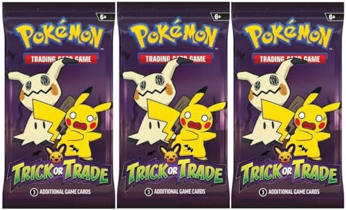 3 x Booster Pokemon – Trick Or Trade 1 (offizielle englische Edition, 3 Karten von Booster, versiegelt & geschützt) von Générique
