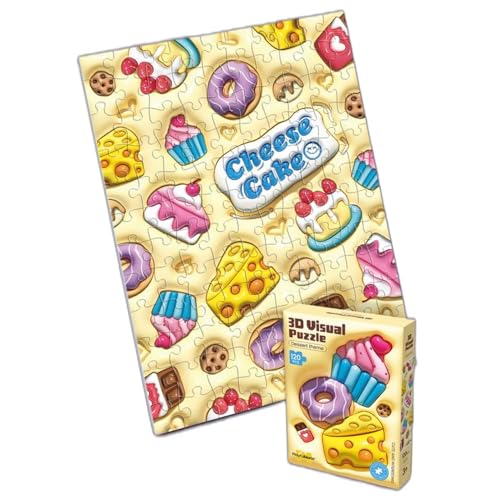 3D-Puzzle, Eiscreme und Sommerdesserts, 120 Teile, 60 x 43 cm, blau und mehrfarbig, für Kinder ab 4 Jahren 3D-Puzzle, Eiscreme und Sommerdesserts, 120 Teile, 60 x 43 cm, blau und mehrfarbig, für Kinder ab 4 Jahren von Générique