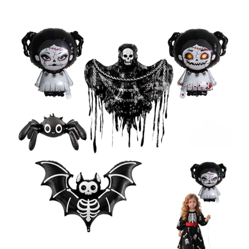 5 Stück Halloween-Ballons, schwarze Spinne Folienballons für Spukhaus-Dekorationen, Maskenbälle und Halloween-Mottopartys 5 Stück Halloween-Ballons, schwarze Spinne Folienballons für Spukhaus-Dekorationen, Maskenbälle und Halloween-Mottopartys von Générique