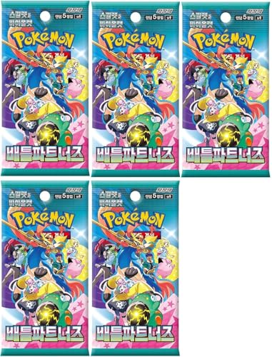 5 x Booster Pokemon SV9 – Scharlach & Violett: Abenteuer Set (offizielle koreanische Edition, 5 Karten von Booster, versiegelt & geschützt) von Générique