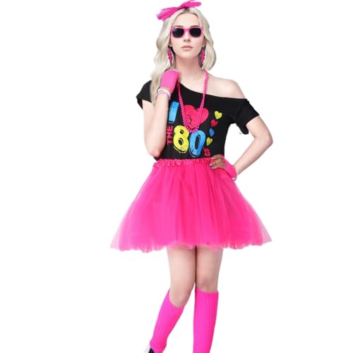 80er Jahre Kostüme für Frauen, 80er Jahre Outfit für Damen | 80er Jahre Tutu Rock T-Shirt-Kostüm, 80er Jahre Cosplay Kostüm, 80er Jahre Kostüm Zubehör Set, Verkleidung 80er Jahre Kostüme für Frauen, 80er Jahre Outfit für Damen | 80er Jahre Tutu Rock T-Shirt-Kostüm, 80er Jahre Cosplay Kostüm, 80er Jahre Kostüm Zubehör Set, Verkleidung von Générique