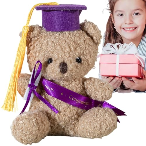 Abschlussbär – 5,1 Zoll Graduierung Teddybär | Plüschtier mit Hut und Zertifikat, Graduierung Souvenir, Tier Desktop-Ornament für Jungen und Mädchen, j von Générique