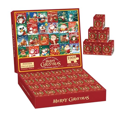 Adventskalender Puzzle 2024 | 24 Boxen 1008 Teile Adventskalender Weihnachtspuzzle | Countdown-Kalender für Kinder und Erwachsene Adventskalender Puzzle 2024 | 24 Boxen 1008 Teile Adventskalender Weihnachtspuzzle | Countdown-Kalender für Kinder und Erwachsene von Générique