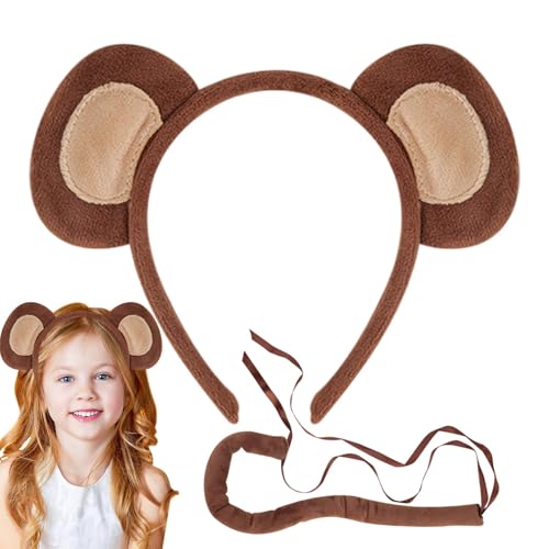 Affenohren-Haarband und Schwanz, Affenohren, Affenschwanz, Zubehör-Set für Affenkostüm | Halloween-Affen-Kostüm-Set, Affenohren, Stirnbandschwanz, c Affenohren-Haarband und Schwanz, Affenohren, Affenschwanz, Zubehör-Set für Affenkostüm | Halloween-Affen-Kostüm-Set, Affenohren, Stirnbandschwanz, c von Générique