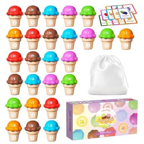 Alphabet-Assoziationsspiel, Vereinsspiel zum Lernen von Buchstaben, Alphabet-Lernspielzeug, Zahlen-Stapelspiel | Feinmotorik-Spielzeug in Eiscreme-Form, Spiel d Alphabet-Assoziationsspiel, Vereinsspiel zum Lernen von Buchstaben, Alphabet-Lernspielzeug, Zahlen-Stapelspiel | Feinmotorik-Spielzeug in Eiscreme-Form, Spiel d von Générique
