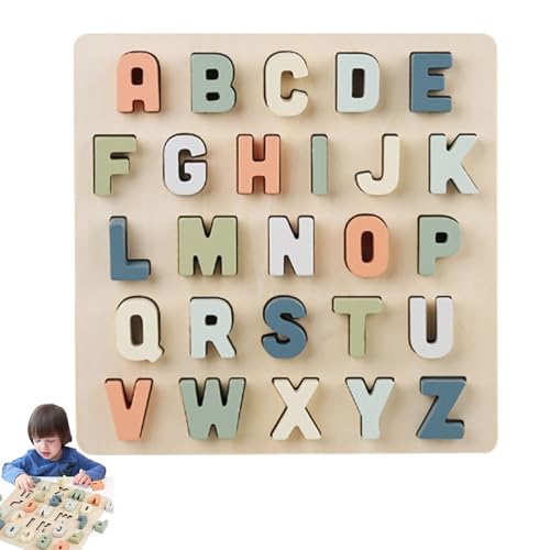 Alphabet Board – Matten | Alphabet Toys | Holzpuzzle für Kleinkinder | Lernspielzeug für | Spielzeug mit Buchstaben Puzzle-Blöcke von Générique