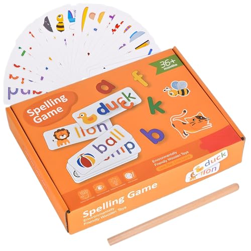 Alphabet Learning Toys, Wooden Kids Educational Puzzles, Word Spelling Plaything Kids Alter 3-6, 9,84 x 7,09 x 1,77 Zoll Compact Letter Matching Game, Fine Motor Learning for Preschool Alphabet Learning Toys, Wooden Kids Educational Puzzles, Word Spelling Plaything Kids Alter 3-6, 9,84 x 7,09 x 1,77 Zoll Compact Letter Matching Game, Fine Motor Learning for Preschool von Générique
