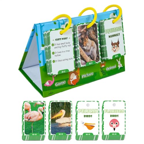Animal Cognition Flash Cards, 69-teilig Kognitive Fotokarte, 6,5 cm/2,56 Zoll Fun Vocabulary Builder, Early Learning Puzzle Matching Game, (69 Karten, Colorful) von Générique