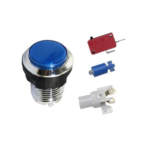 Arcade-LED-Drucktaster, Arcade-LED-Drucktasten | Kleiner silberner Druckknopf für die Arcade-Maschine | Herbstfestes Spielzubehör für Erwachsene, Jungen und Mädchen von Générique