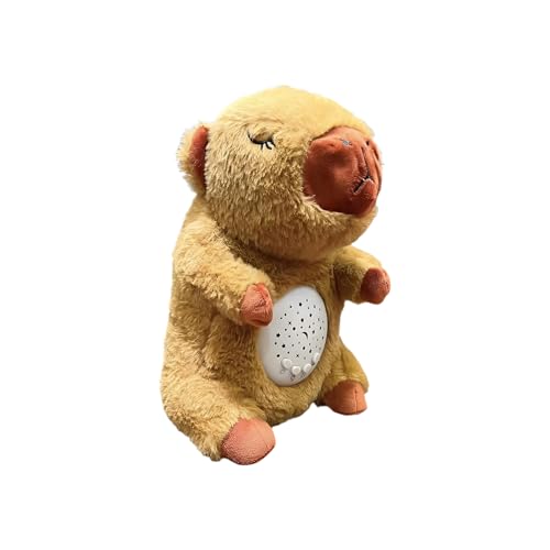Atmungsaktives Plüschtier – atmungsaktives Plüschtier in Form von Capybara Cartoon | beruhigender Begleiter mit Licht und Musik für Schlafzimmer, Wohnzimmer, Haus, Reisen, Weihnachten von Générique