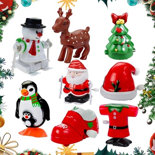Aufziehspielzeug, Spielzeug zum Aufziehen – 8 x tragbares Aufziehspielzeug, klein, multifunktional, Weihnachtsstrumpf, für Innen- und Außenbereich von Générique