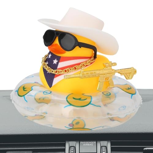 Auto-Ornamente aus Gummi – Cowboy-Entenzubehör | Badespielzeug Squeaky Duck Ornament fürs Auto, gelbe Ente, mit Sonnenhut, Badering Auto-Ornamente aus Gummi – Cowboy-Entenzubehör | Badespielzeug Squeaky Duck Ornament fürs Auto, gelbe Ente, mit Sonnenhut, Badering von Générique