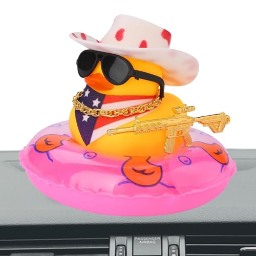 Auto-Ornamente aus Gummi – Cowboy-Entenzubehör | Badespielzeug Squeaky Duck Ornament fürs Auto, gelbe Ente, mit Sonnenhut, Badering Auto-Ornamente aus Gummi – Cowboy-Entenzubehör | Badespielzeug Squeaky Duck Ornament fürs Auto, gelbe Ente, mit Sonnenhut, Badering von Générique