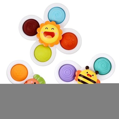 Baby Spin Toy – Spinner Aspirat, bunte Windmühle, Aktivität | Rotierendes Fidget Spielzeug mit sensorischer Textur für die Glasbadewanne Unterhaltung im Hochhaus von Générique