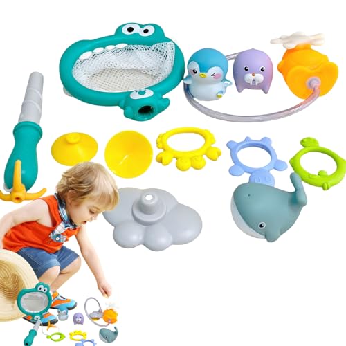 Badespielzeug für | Badespiele mit Abflussloch, multifunktionales modulares Spielset mit tragbarem Fischernetz und Saugnäpfen für Badezimmer Badespielzeug für | Badespiele mit Abflussloch, multifunktionales modulares Spielset mit tragbarem Fischernetz und Saugnäpfen für Badezimmer von Générique