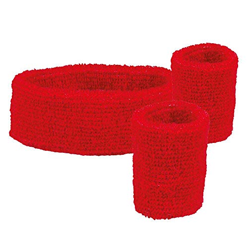 Boland - Schweißbänder, 1 Stirnband und 2 Armbänder, Einheitsgröße, Sport, Accessoire, 80er Jahre, Trainingsanzug, Tennisspieler, Kostüm, Mottoparty, Karneval von Boland