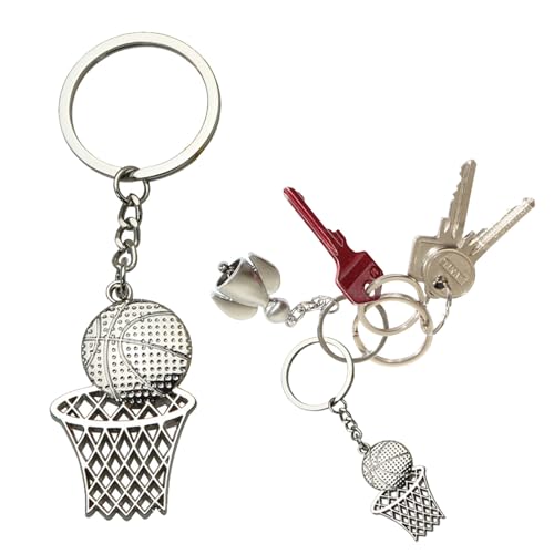 Basketball-Schlüsselanhänger – Miniatur-Spielzeug, Partygeschenke | Lustiges Zubehör für Schulveranstaltungen, thematische Dekorationen für lustige Überraschungstaschen, Artikel, silber, Se référer au von Générique