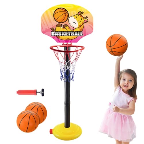 Basketball-Set – verstellbarer Basketballständer, kompakte Sportausrüstung | Basketballspielzeug für Spielzimmer, Innengarage, Unterboden, Hobbyraum, Kindergarten Aktivitäten von Générique