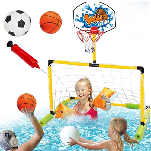 Basketballreifen – Set mit schwimmenden Sporttoren, wasserdichter aufblasbarer Rahmen | Türrahmendesign mit Pumpenzubehör, lustiges Outdoor-Spiel für Erwachsene von Générique
