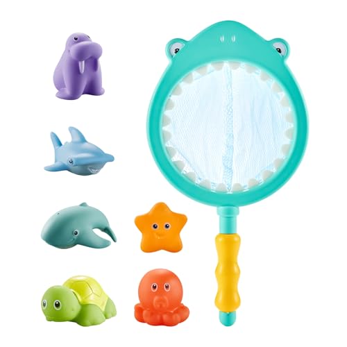 Bath Toys, Water Toys, Fishing Toys, 6-teiliges Tier-Set mit Netz-Scoop, Floating Catch Game für Kinder, Fun Playtime Aktivitäten, Smooth Edge, 40 x 2 x 14 cm, Bath Toys, Water Toys, Fishing Toys, 6-teiliges Tier-Set mit Netz-Scoop, Floating Catch Game für Kinder, Fun Playtime Aktivitäten, Smooth Edge, 40 x 2 x 14 cm, von Générique