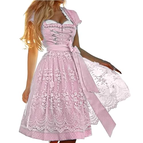 Bayerisches Damen-Outfit, traditionelles Kleid, kurz, für Damen, 3-teilig, Oktoberfest, Bayerisches Kostüm, Kellnerin, Festival, niedlich, Midi, Kostüm, Kleid, verstellbar, Rock, große Größe, für von Générique
