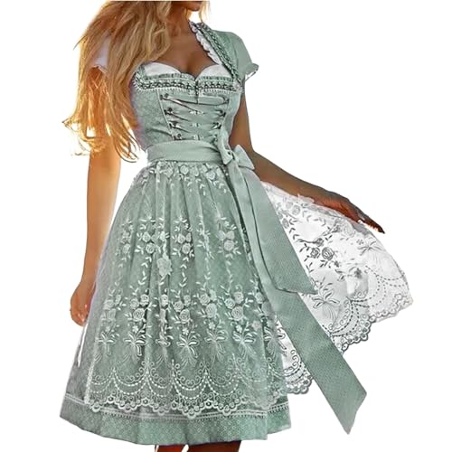 Bayerisches Damen-Outfit, traditionelles Kleid, kurz, für Damen, 3-teilig, Oktoberfest, Bayerisches Kostüm, Kellnerin, Festival, niedlich, Midi, Kostüm, Kleid, verstellbar, Rock, große Größe, für von Générique